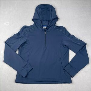 Title Nine Hoodie Blue 1/2 Zip Pocket Running Sz. M